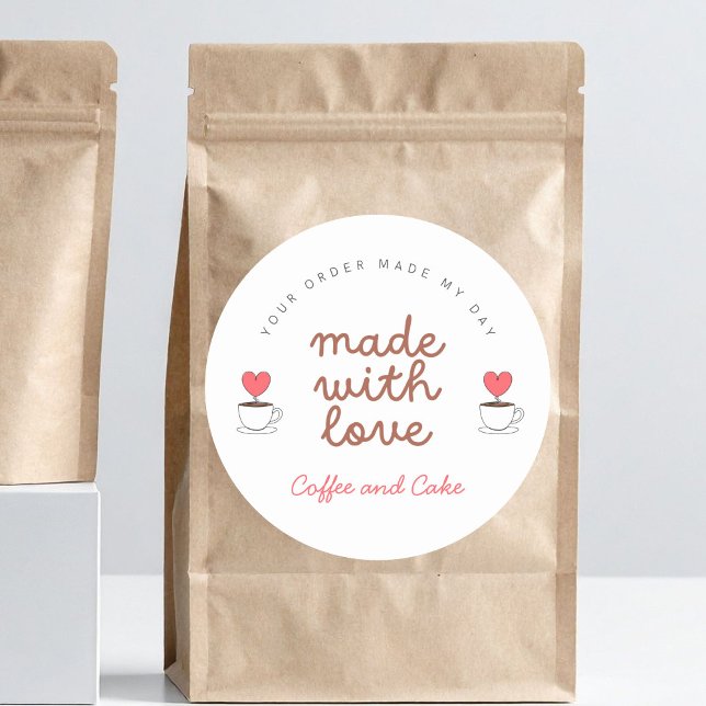 Coffee and Cake Coffee Shop Made with love sticker (Creator Uploaded)