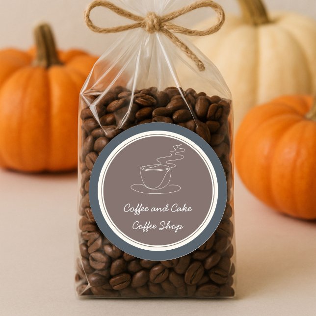 Coffee and Cake Coffee Shop  Square Sticker (Creator Uploaded)