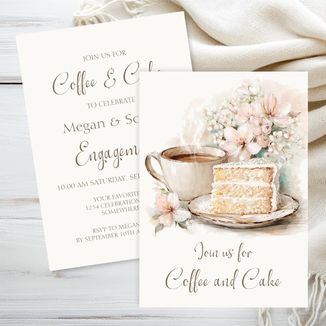 Coffee and Cake Engagement Party Invitation (Creator Uploaded)