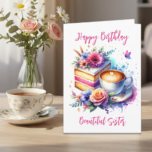 Coffee and Cake   Sister's Birthday Card