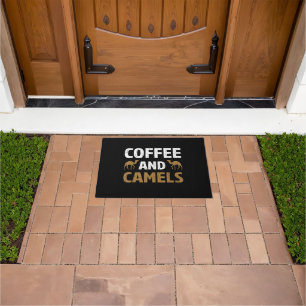Coffee And Camels Funny Camel Animal Lover Graphic Doormat