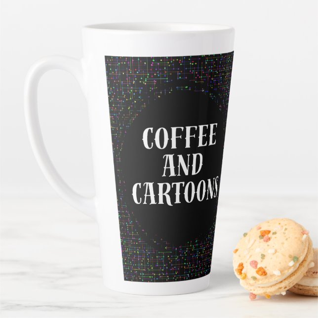 Coffee and Cartoons Latte Mug (In Situ)