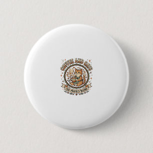 Coffee And Cats Cat Coffee Vintage Vector Art Shir 6 Cm Round Badge