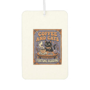 Coffee And Cats Cat Tea Leaves Coffee Fortune Read Car Air Freshener