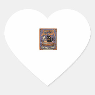 Coffee And Cats Cat Tea Leaves Coffee Fortune Read Heart Sticker