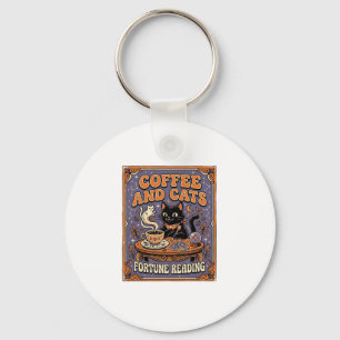 Coffee And Cats Cat Tea Leaves Coffee Fortune Read Key Ring