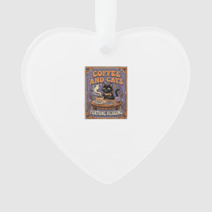 Coffee And Cats Cat Tea Leaves Coffee Fortune Read Ornament