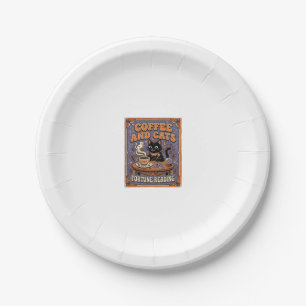 Coffee And Cats Cat Tea Leaves Coffee Fortune Read Paper Plate