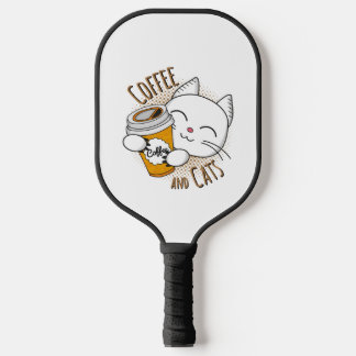 Coffee And Cats, coffee, cat, cats, kitten Pickleball Paddle