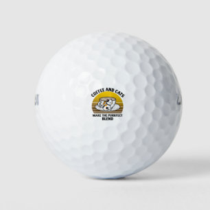 Coffee and cats make the purrfect blend golf balls