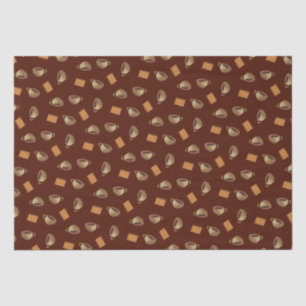 Coffee and Chocolate Biscuits Pattern Brown Food Tissue Paper