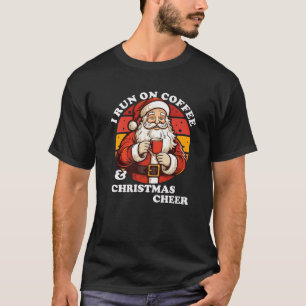 Coffee and Christmas cheer coffee drinking Santa C T-Shirt