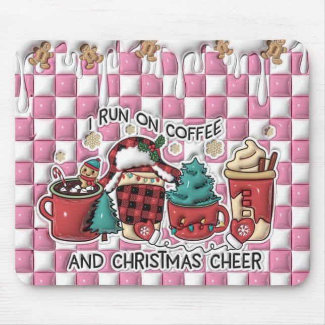 Coffee and Christmas Cheer Mouse Pad (Front)