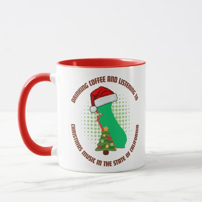 Coffee and Christmas Music in California  Mug (Left)