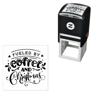 Coffee and Christmas Self Inking Rubber Stamp