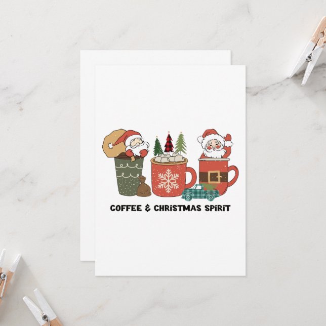 Coffee And Christmas Spirit Invitation (Front/Back In Situ)
