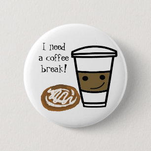 Coffee and Cinnamon Bun 6 Cm Round Badge