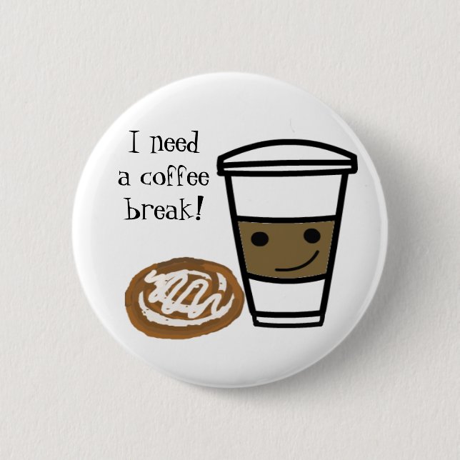 Coffee and Cinnamon Bun 6 Cm Round Badge (Front)
