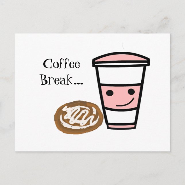 Coffee and Cinnamon Bun Postcard (Front)
