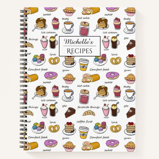 Coffee and Comfort Food Personalised Recipes Notebook (Front)