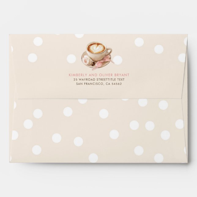 Coffee and Confetti Beige Baby Shower  Envelope (Back (Top Flap))