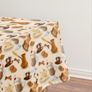 Coffee and Cookie Pattern Tablecloth
