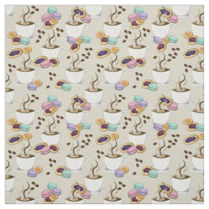 Coffee and Cookie Treats Pattern Fabric