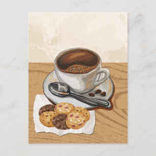 Coffee and cookies  postcard