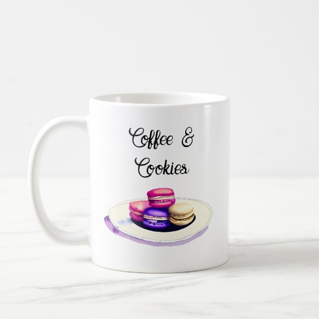 Coffee and Cookies Watercolor  Coffee Mug (Left)
