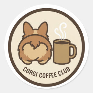 Coffee and Corgis Caffeine Sticker