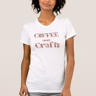Coffee and Crafts Cherry Pattern Typography  T-Shirt
