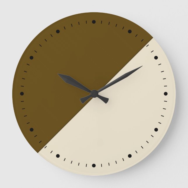 Coffee And Cream Block Art Large Clock (Front)