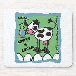 Coffee and Cream Cow Mouse Pad