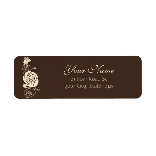 Coffee and Cream Roses Return Address Label
