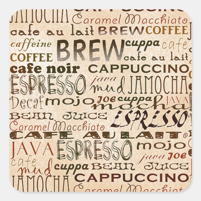 Coffee And Cream Square Sticker (Front)