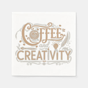 Coffee and Creativity Typography Napkin