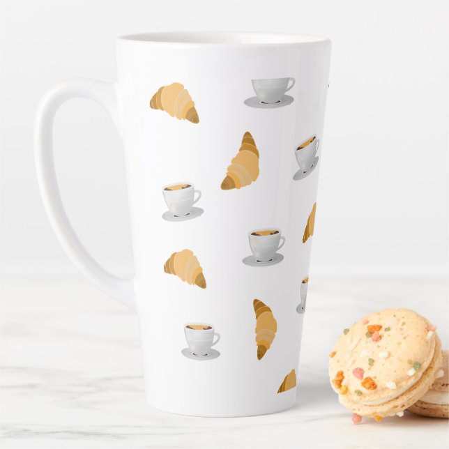 Coffee and Croissant Pattern Mug (In Situ)