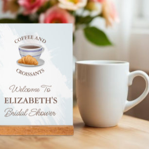 Coffee and Croissants Bridal Shower Acrylic Sign