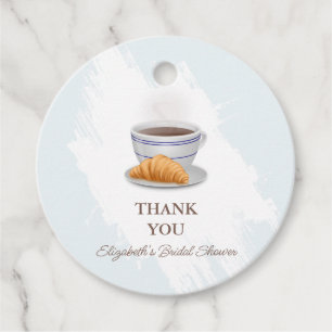 Coffee and Croissants Bridal Shower Favour Tags