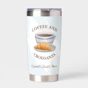 Coffee and Croissants Bridal Shower Insulated Tumbler