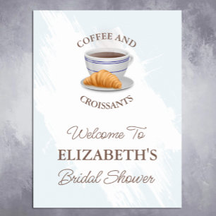 Coffee and Croissants Bridal Shower Poster