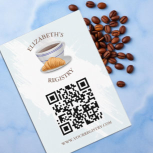 Coffee and Croissants Bridal Shower Registry Enclosure Card