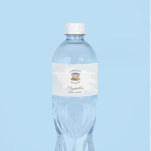 Coffee and Croissants Bridal Shower Water Bottle Label