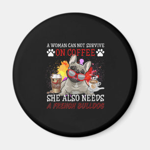 Coffee And Dog Coffee And French Bulldog Gifts Magnet