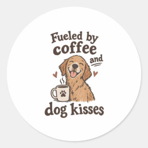 Coffee And Dog Kisses Dog Mum Sticker