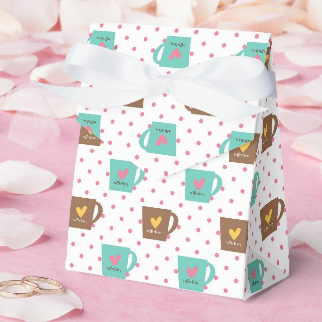 Coffee and Donut Pattern  Favour Box (Wedding)