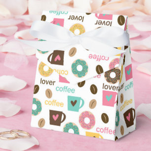 Coffee and Donut Pattern Favour Box