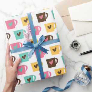 Coffee and Donut Pattern Wrapping Paper