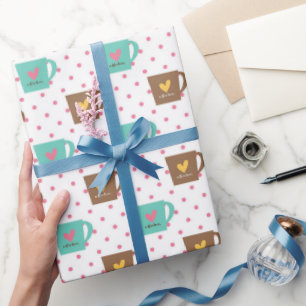 Coffee and Donut Pattern Wrapping Paper