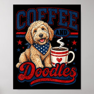Coffee And Doodles Funny Doodle Coffee Club Pet Poster